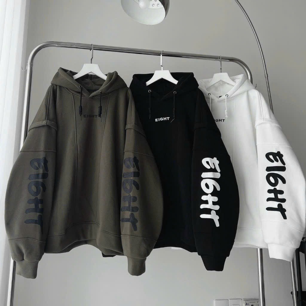 Áo Hoodie Vải Nỉ Ngoại In Chữ Eight Nam Nữ Form Rộng Đẹp Tp46 - Golden Dream