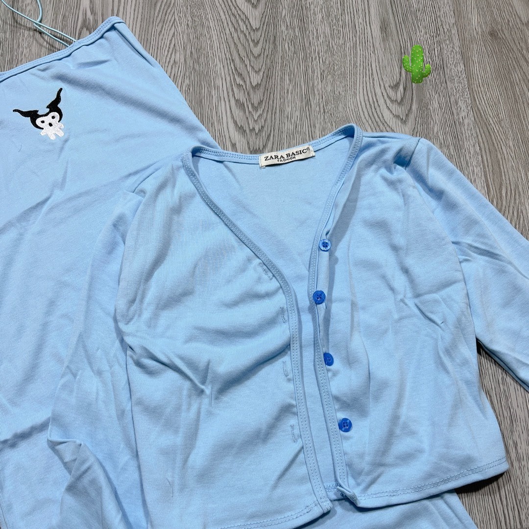 Alternative view of Set Đồ Nữ Áo Thun Dài Tay Phối Đầm Body 2 Dây - Ausa House