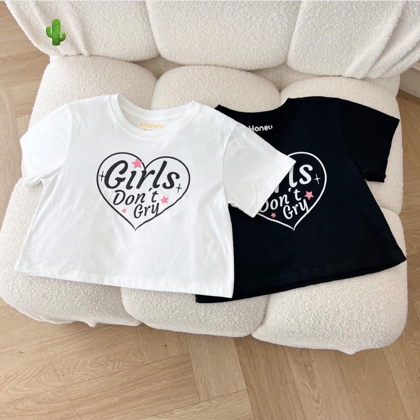 Áo Thun Nữ Croptop Cổ Tròn Tay Ngắn Girls Don't Cry - Ausa House