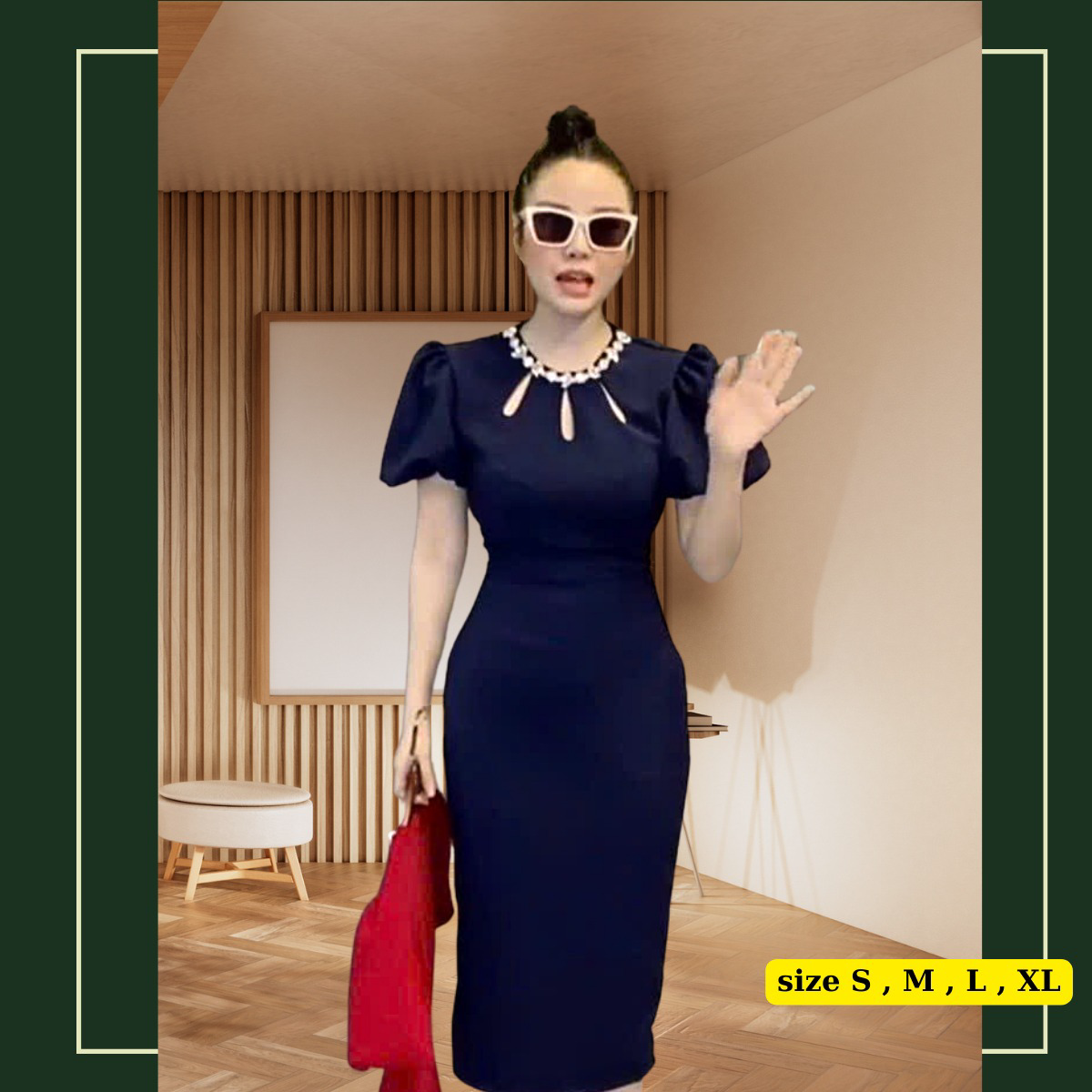 Alternative view of Váy Dự Tiệc Tôn Dáng Trơn _ Shop Mẹ Bống