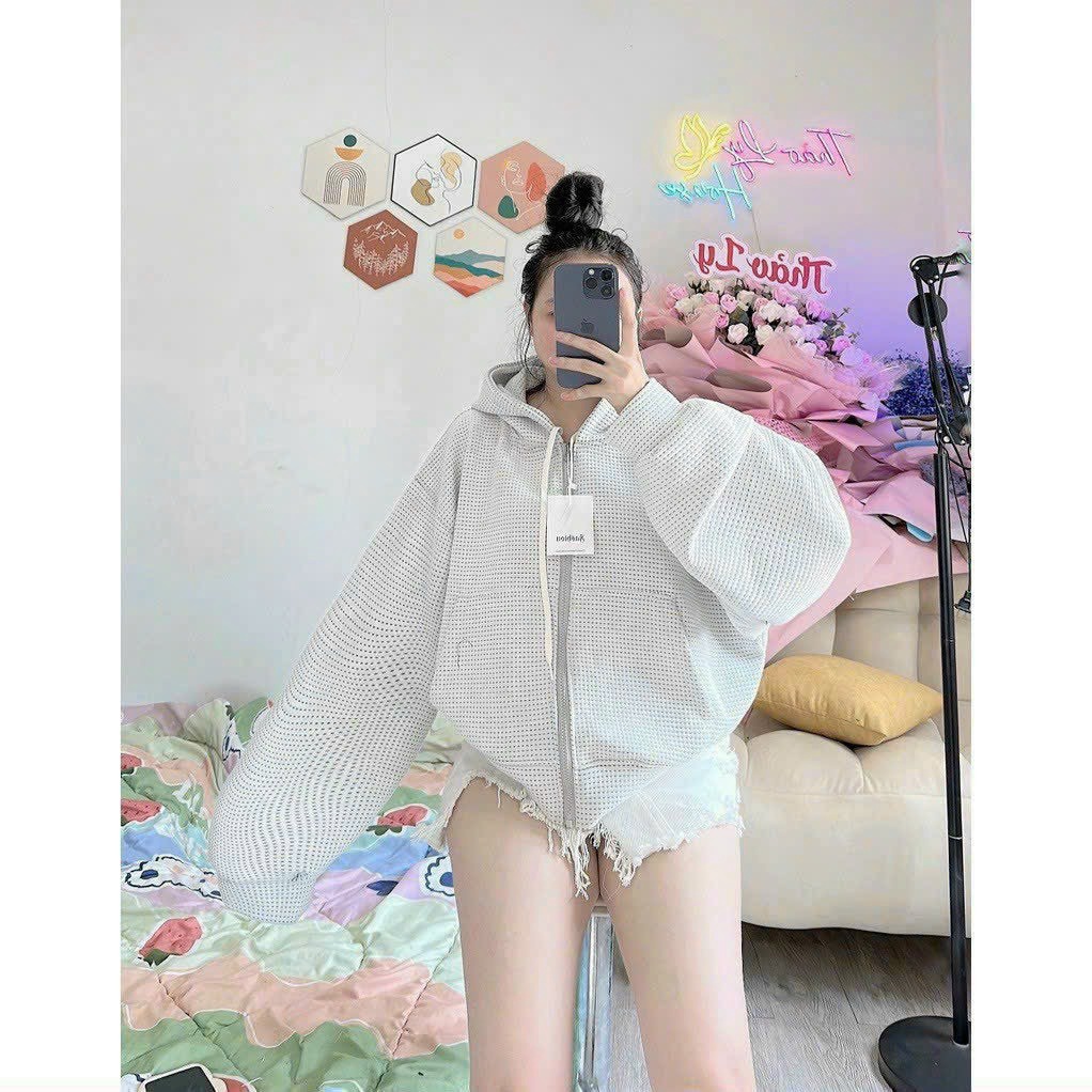 Alternative view of Áo Khoác Thun Nữ Xốp Siêu Mát Mẻ Có Nón Chống Nắng Kèm Dây Rút Bao Tiện Lợi Hàng Cute Hot Trend-htm Fashion