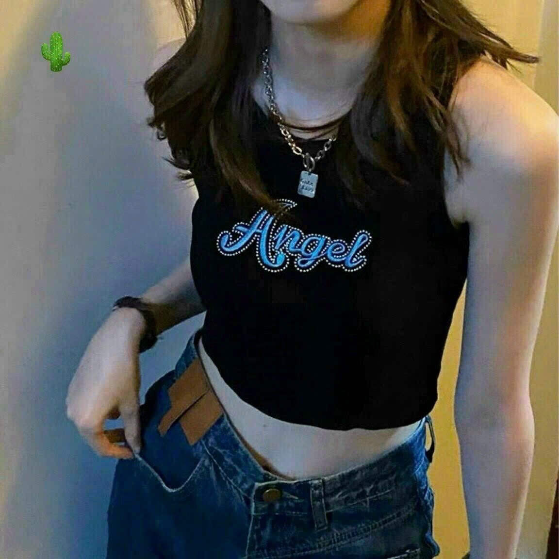 Alternative view of Áo Thun Nữ Croptop Cổ Tròn Ba Lỗ Angel - Ausa House