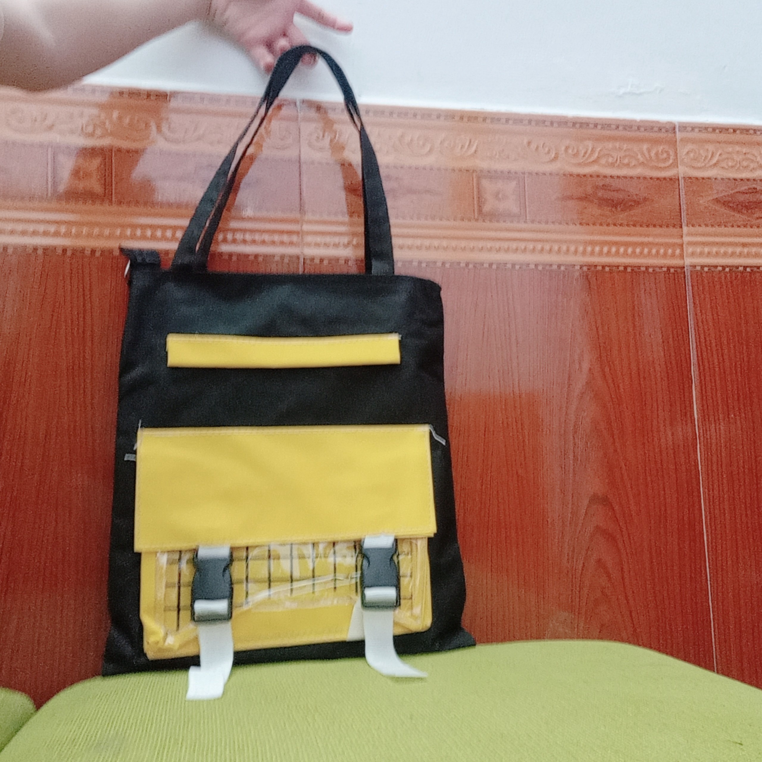 Alternative view of Túi Tote Đeo Chéo, Túi Xách Vải Canvas Có Khoá Dây Kéo - Shop Mẹ Bống