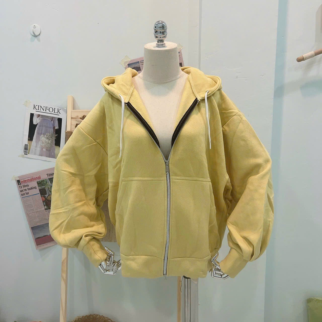 Áo Khoác Hoodie Nữ Nỉ Form Rộng Cánh Tay Phối Theo Phong Cách Hàn Quốc Chất Vải Siêu Dày Dặn Hàng Hot Trend-htm Fashion