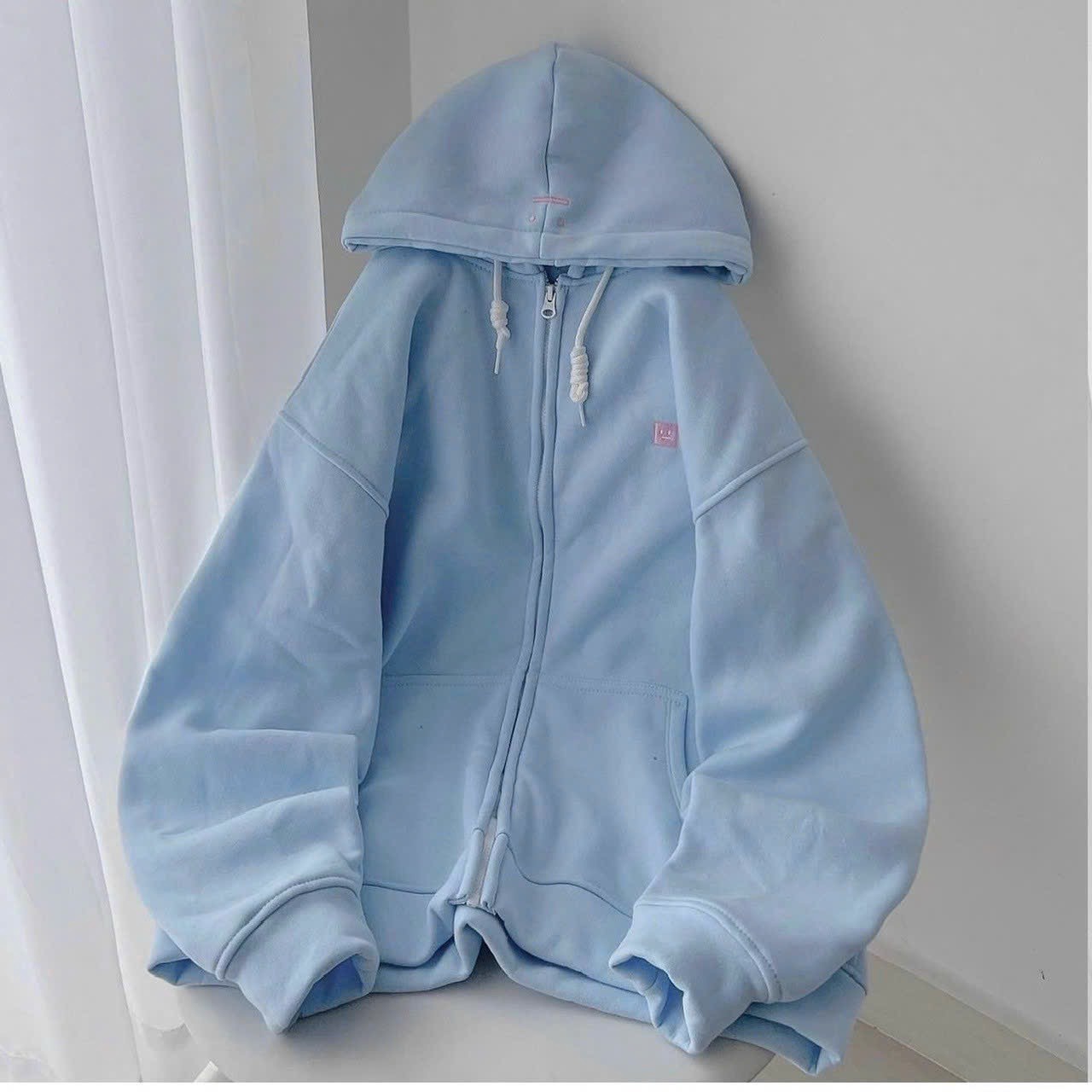 Alternative view of Áo Khoác Hoodie Nỉ Nam Nữ Dáng Khóa Kéo Cute Chất Vải Dày Dặn Với Dáng Form Rộng Có Mũ Cá Tính Áo Đẹp Hàng Hot Trend-htm Fashion