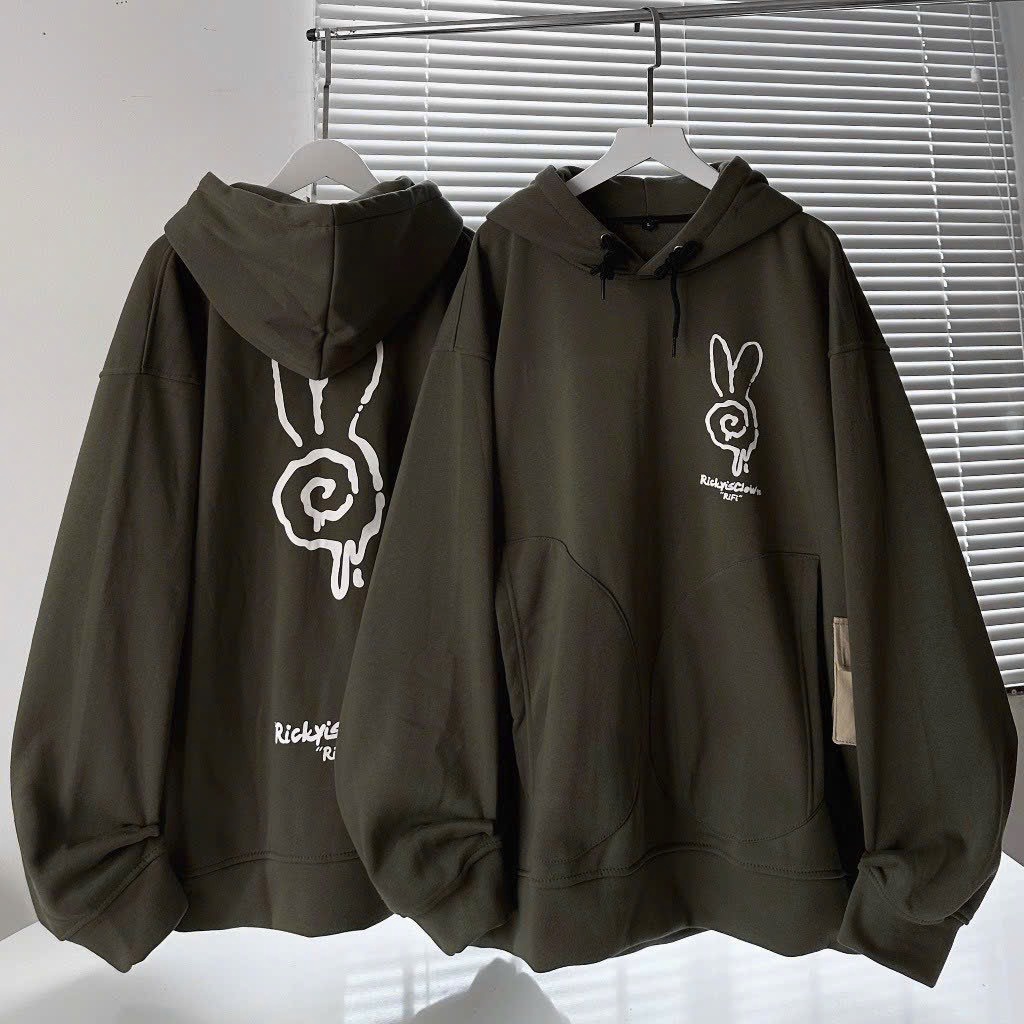 Áo Hoodie Nam Nữ Vải Nỉ Ngoại In Hình Thỏ Phối Túi Hộp Form Rộng Đẹp Tp83 - Golden Dream