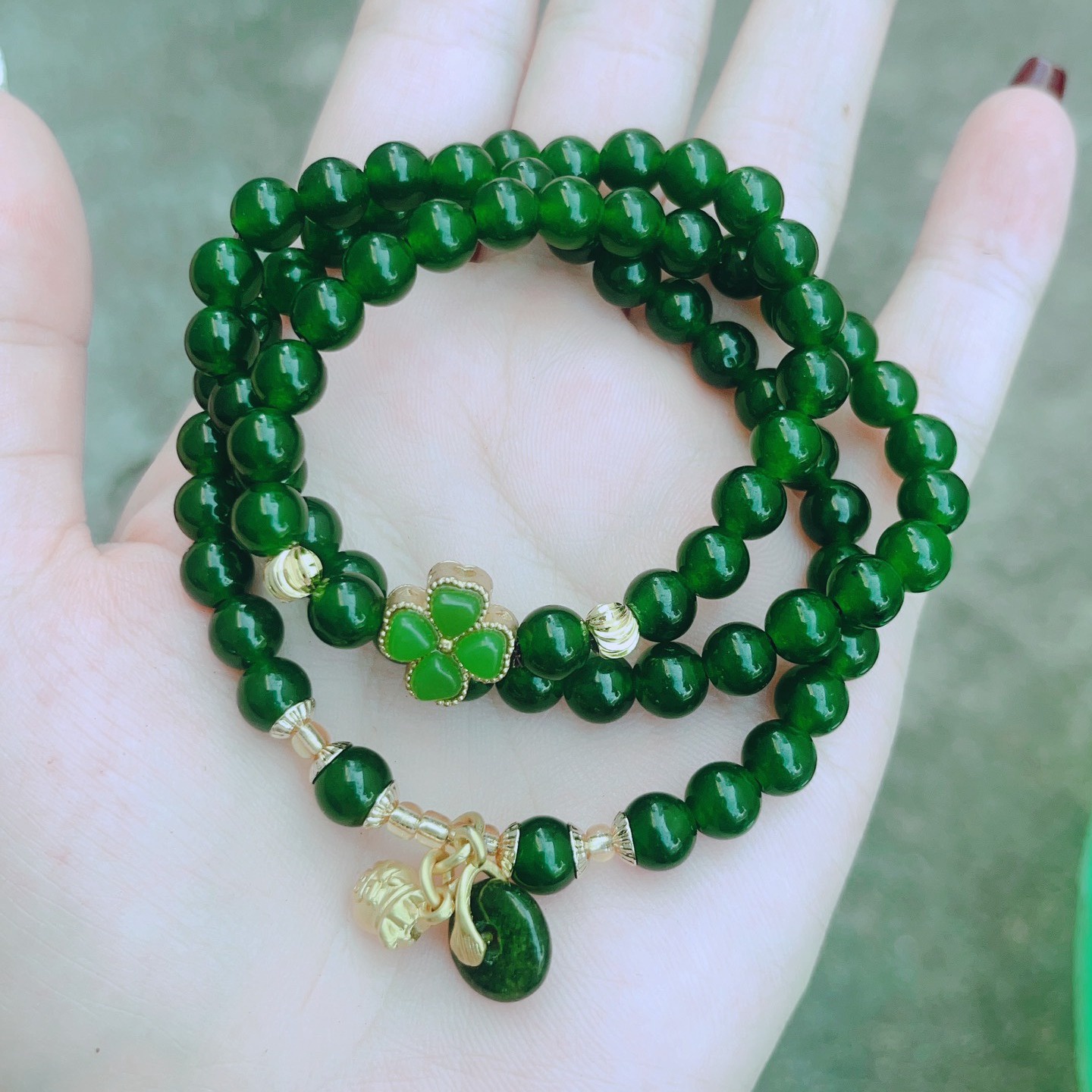 Alternative view of Vòng Tay Thạch Anh Xánh Phối Charm Tĩnh Điện - Thắng Giang