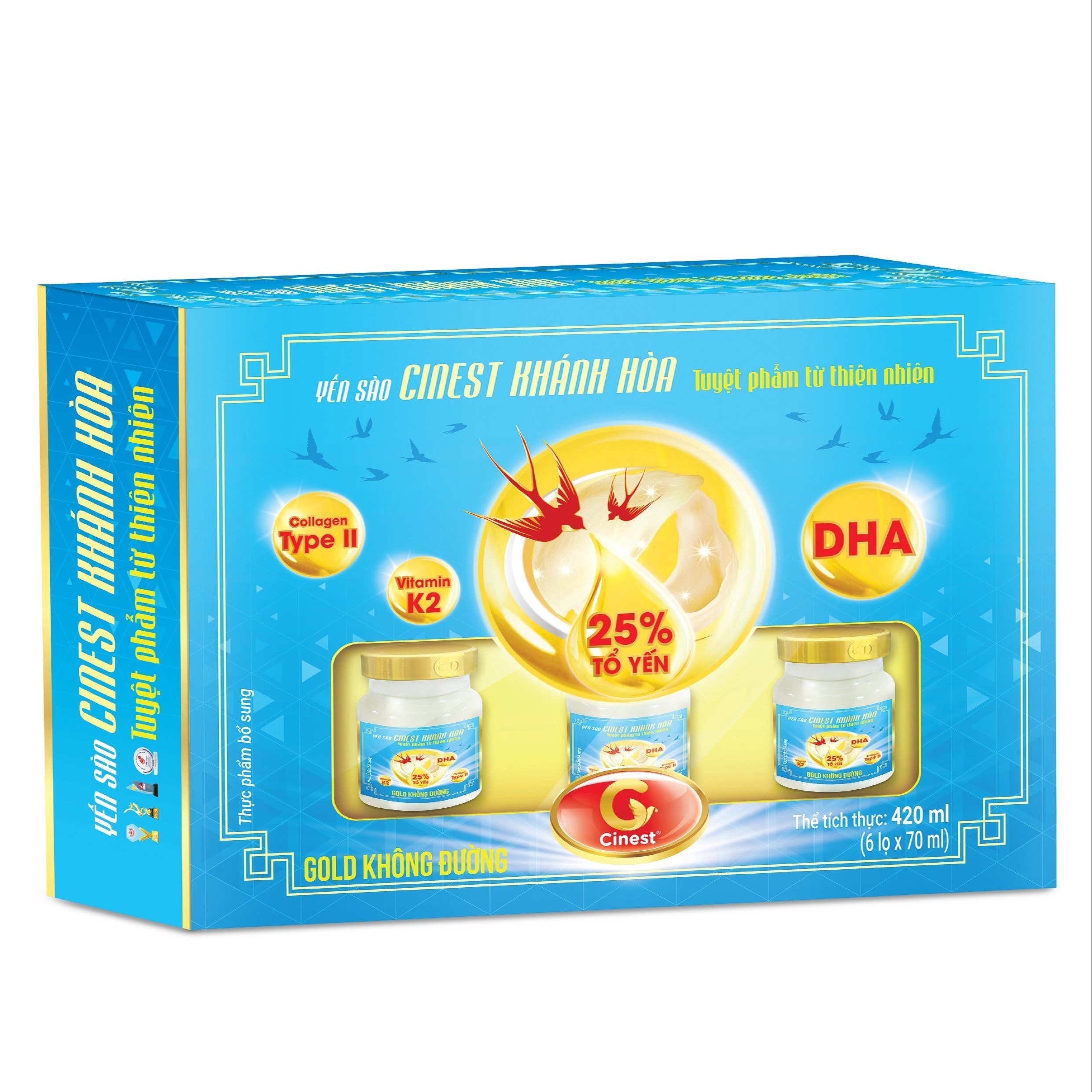 (hộp) Yến Sào Cinest 25% Gold Không Đường- Franci