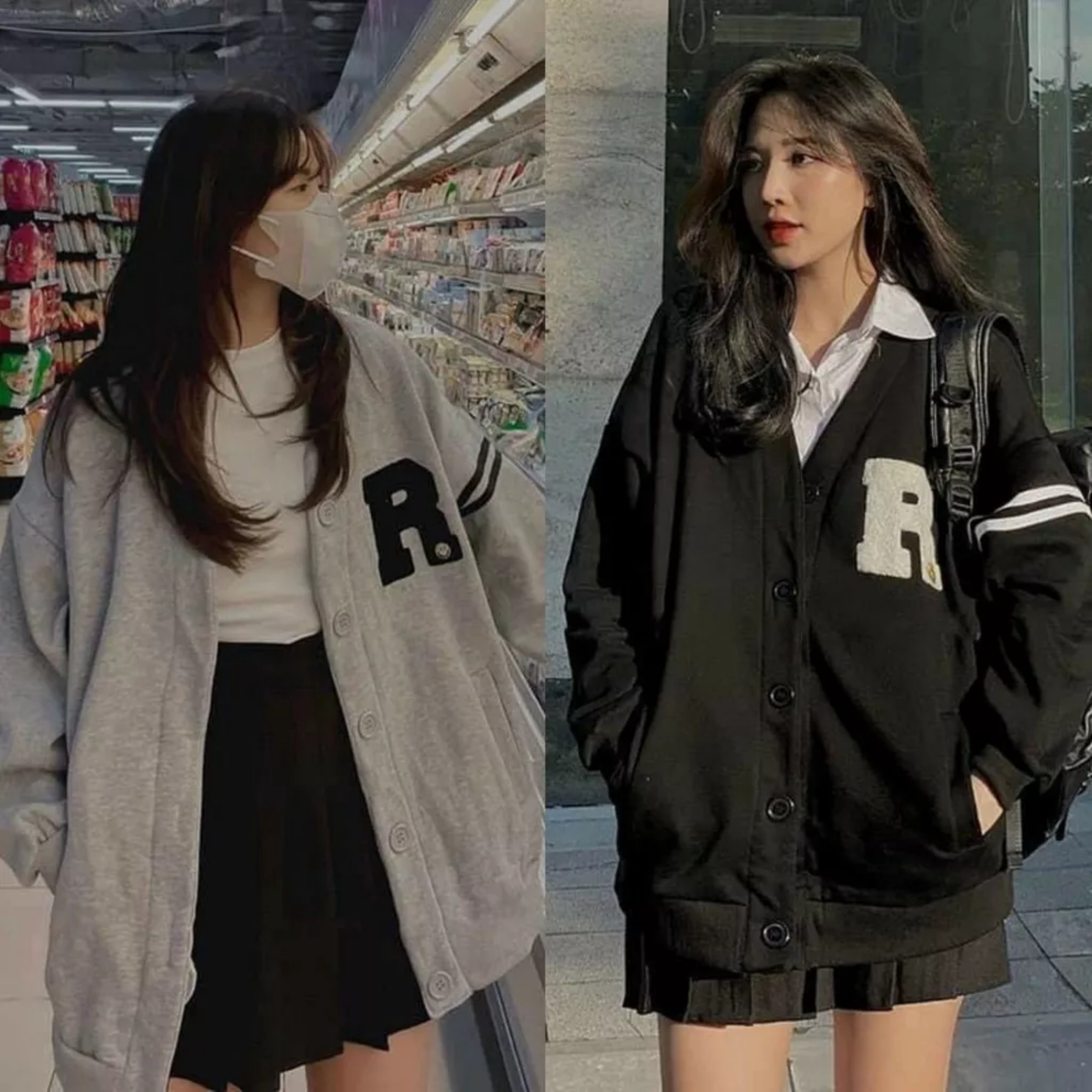 Áo Khoác Nỉ Nam Nữ Cardigan Chữ Rrrrrr
