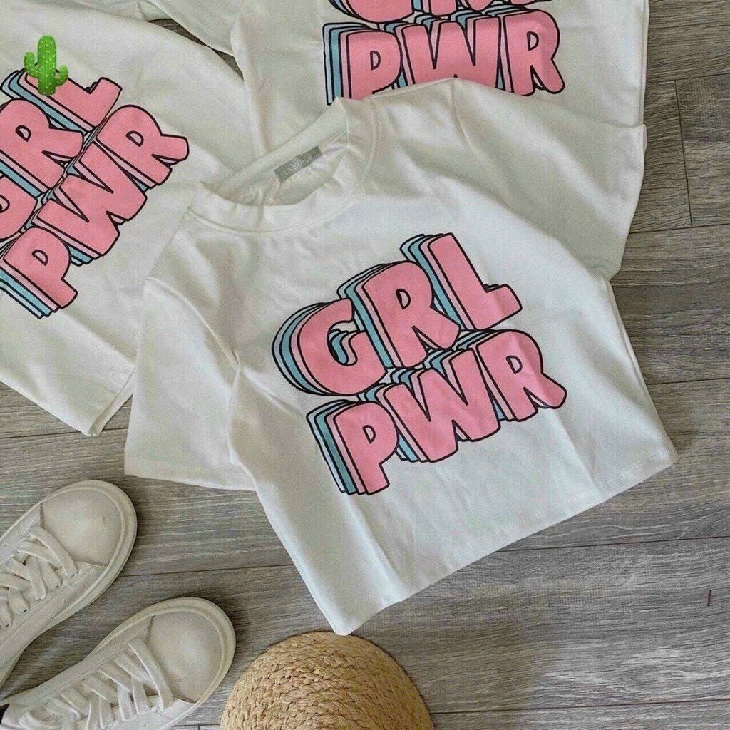 Alternative view of Áo Thun Nữ Croptop Cổ Tròn Tay Ngắn Grl Pwr - Ausa House