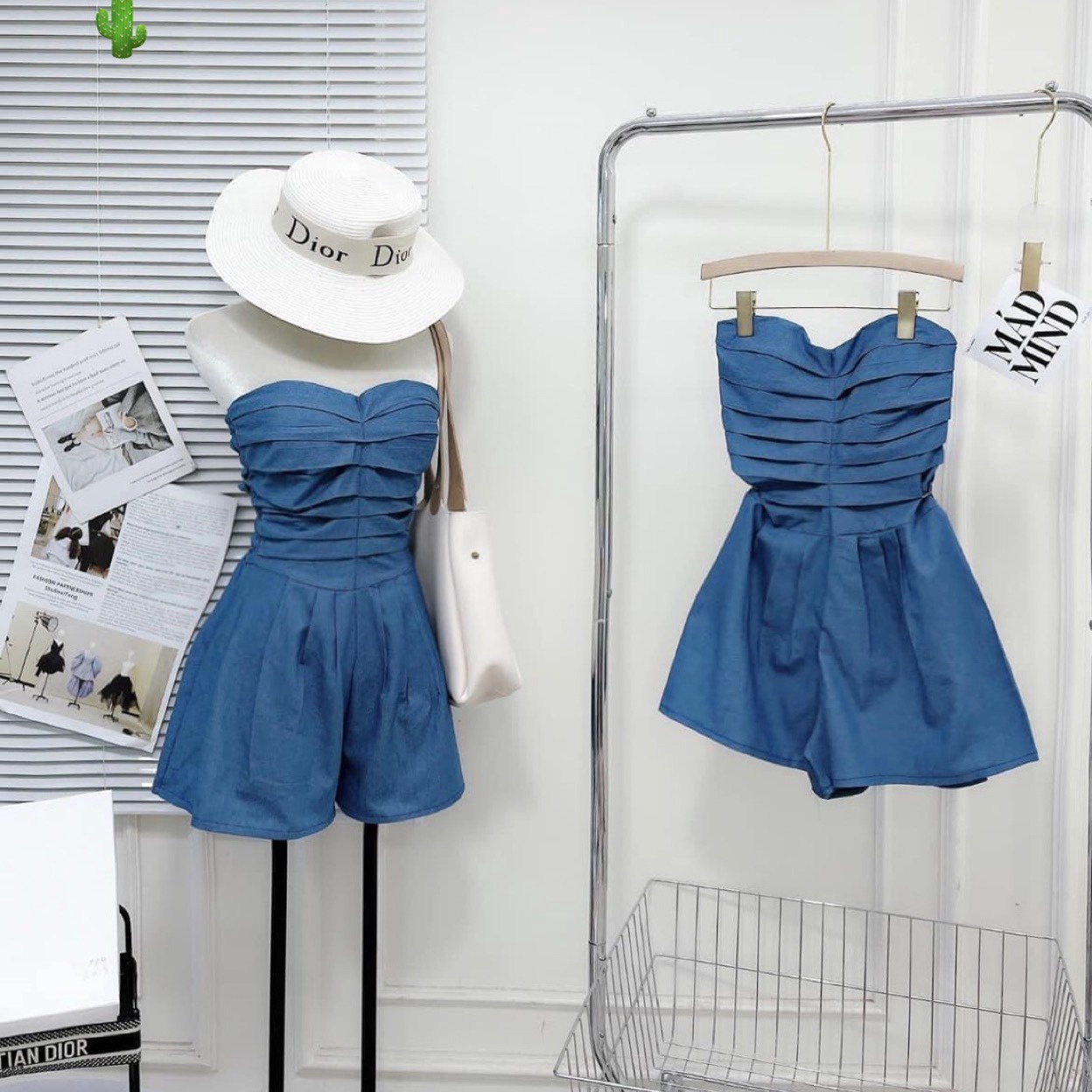Đầm Nữ Jumpsuit Xếp Ly Vai Trần - Ausa House