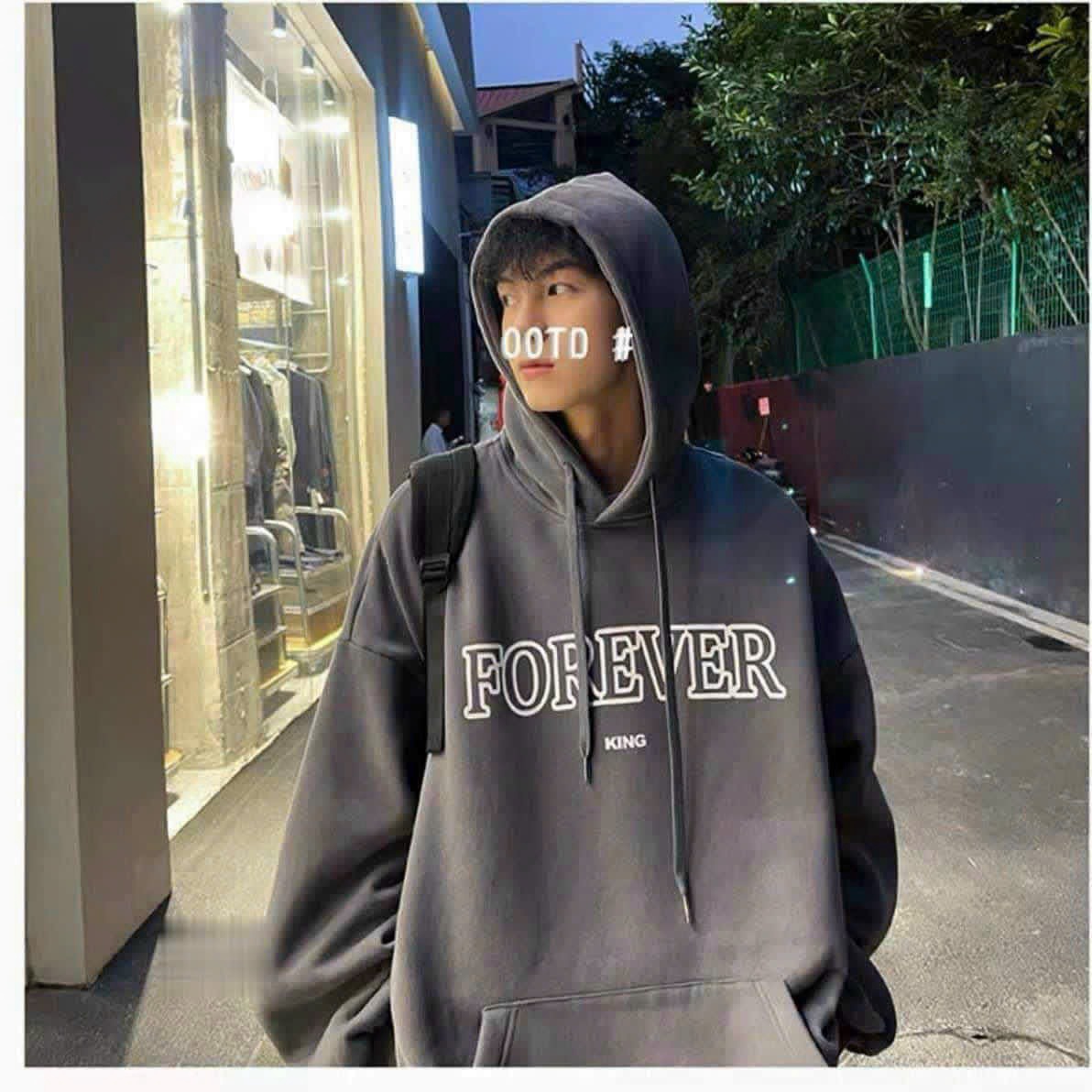 Alternative view of Áo Khoác Nỉ Hoodie Nam Nữ Unisex Chống Nắng Chất Áo Dày Dặn In Chữ Forever Siêu Sắc Nét Thiết Kế Với 2 Lớp Trùm Đầu Bao Đẹp Hàng Hot Trend-htm Fashion