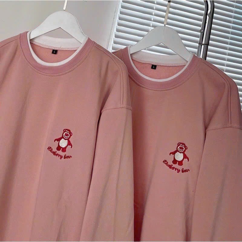 Áo Khoác Hoodie Sweater Chất Liệu Vải Nỉ Dày Dặn Nữ Form Rộng In Hình Gấu Bông Hồng Bụng Bự Bao Cute Dễ Thương Áo Đẹp Hàng Hot Trend-htm Fashion