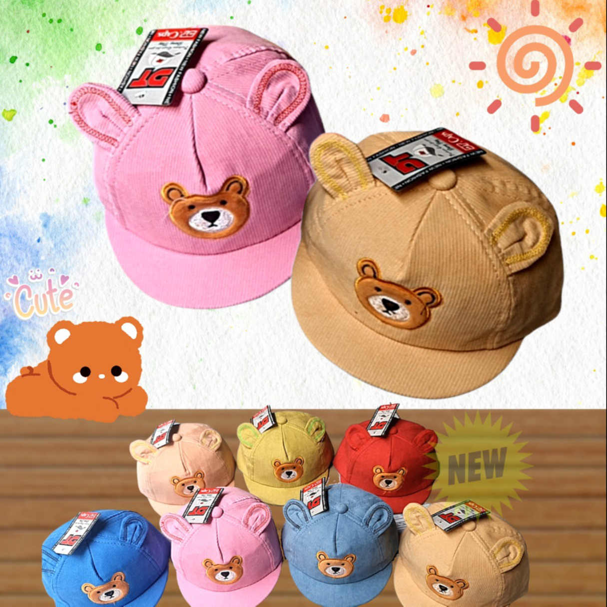 Alternative view of Mũ Lưỡi Trai Họa Tiết Tai Gấu Nhỏ Cute Cho Bé Trai Bé Gái - Shop Mẹ Bống