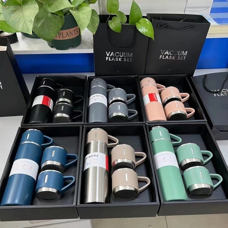 Bộ Bình Giữ Nhiệt Inox Kèm Cốc Cao Cấp 500ml - Vacuum Flask