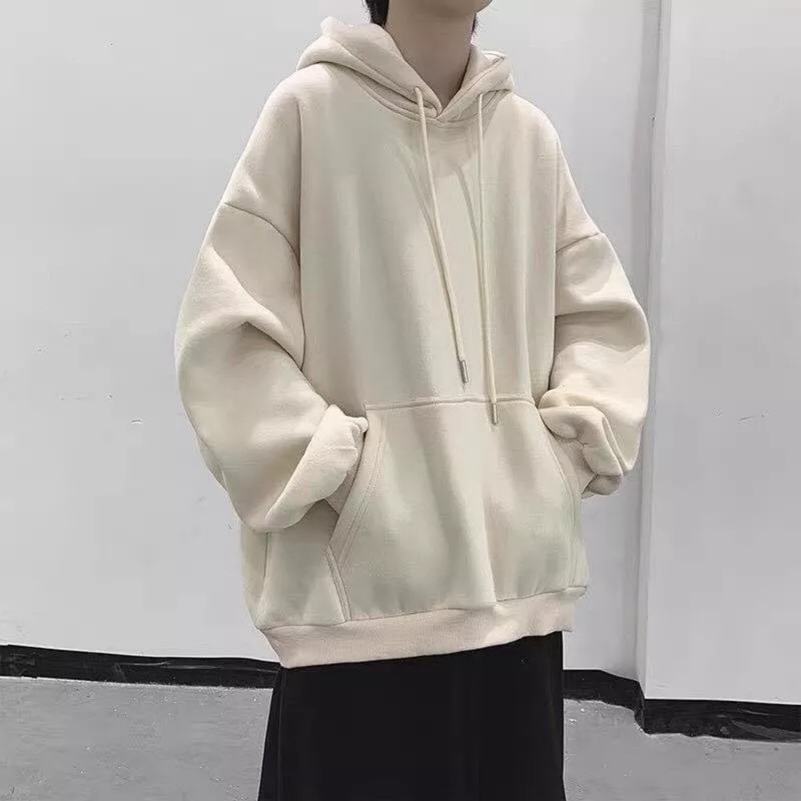 Alternative view of Áo Hoodie Trơn Nam Nữ Có Dây Kéo Bé
