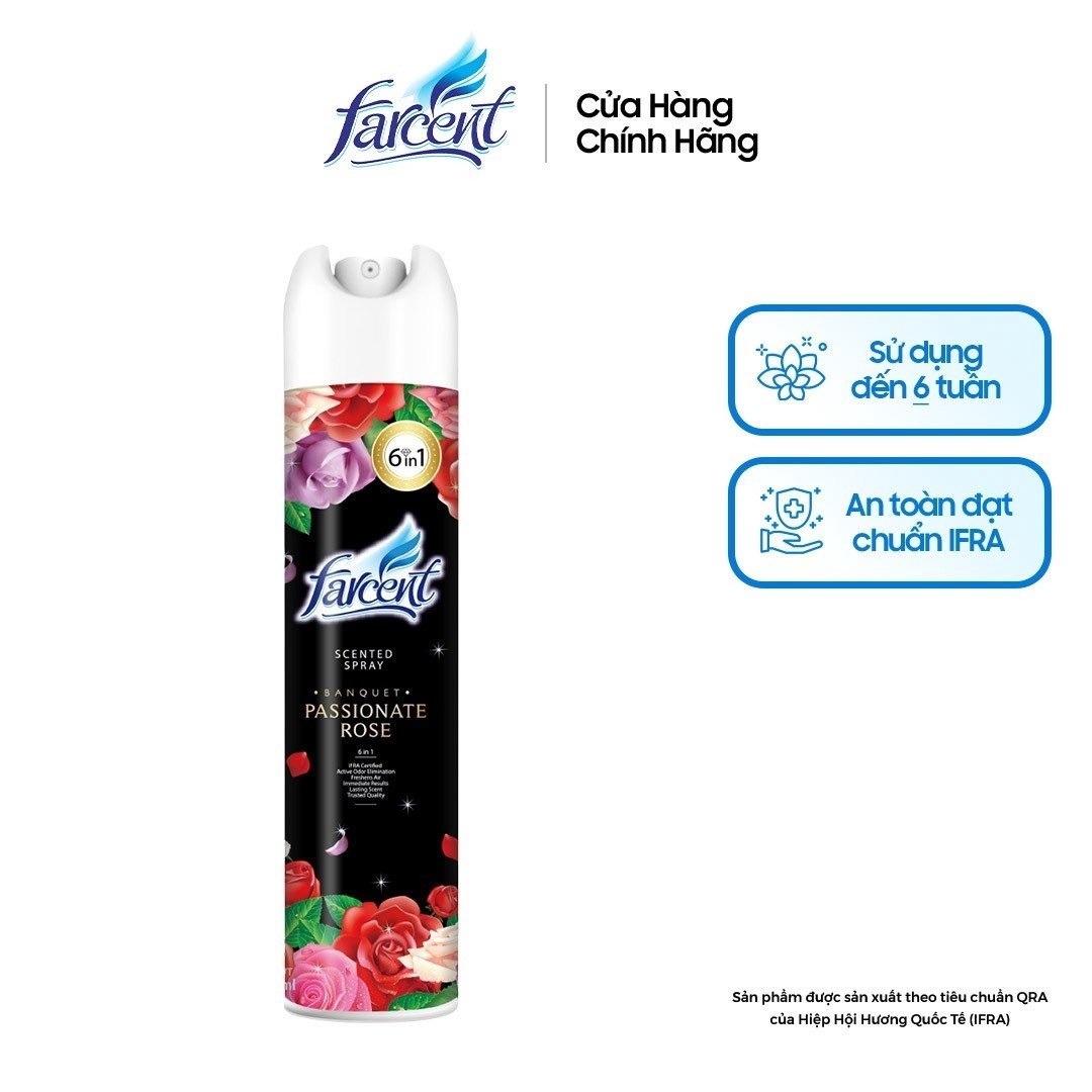 Chai Xịt Phòng Hương Hoa Hồng Farcent 320ml - Farcent