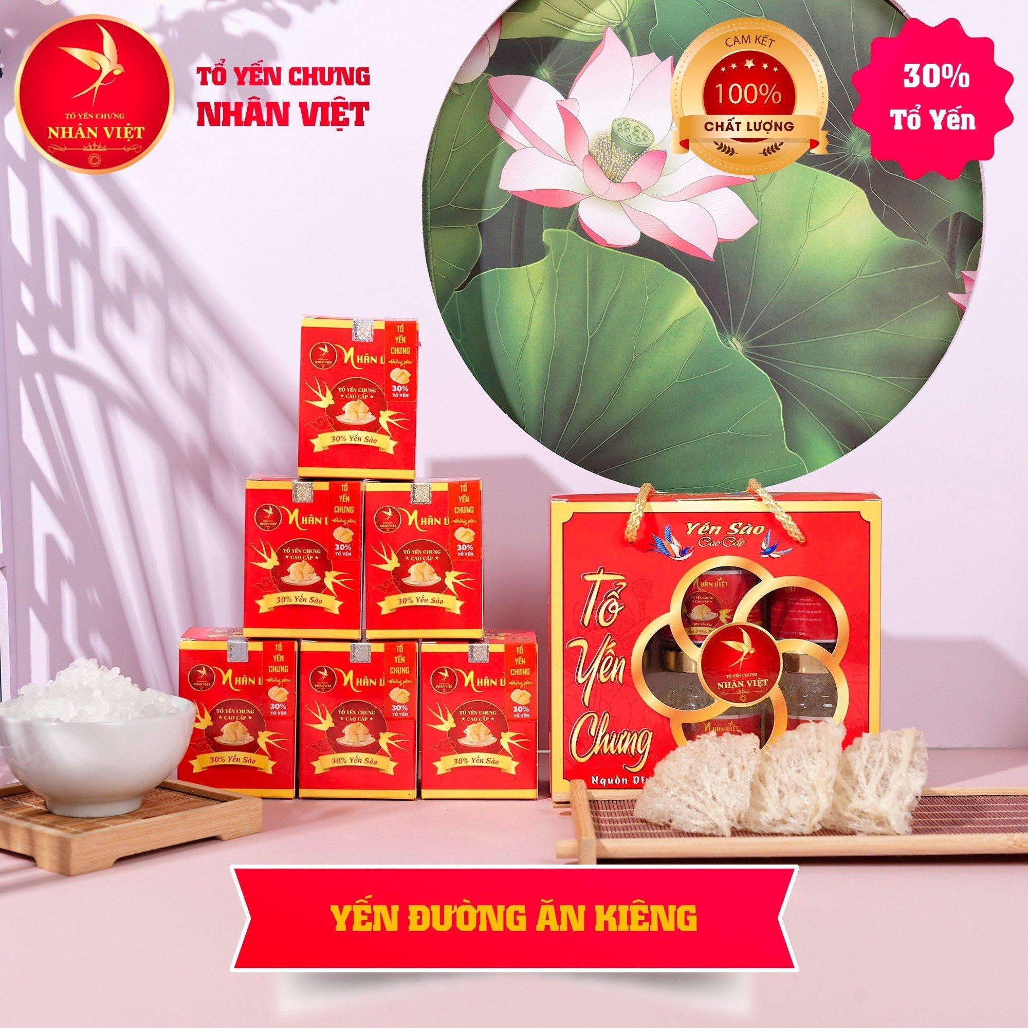 [2 Lốc Tặng 1 Hũ] Lốc 6 Hũ Yến 30% Yến Sào Chưng Đường Kiêng Nhân Việt Hũ 70ml - Nhân Việt