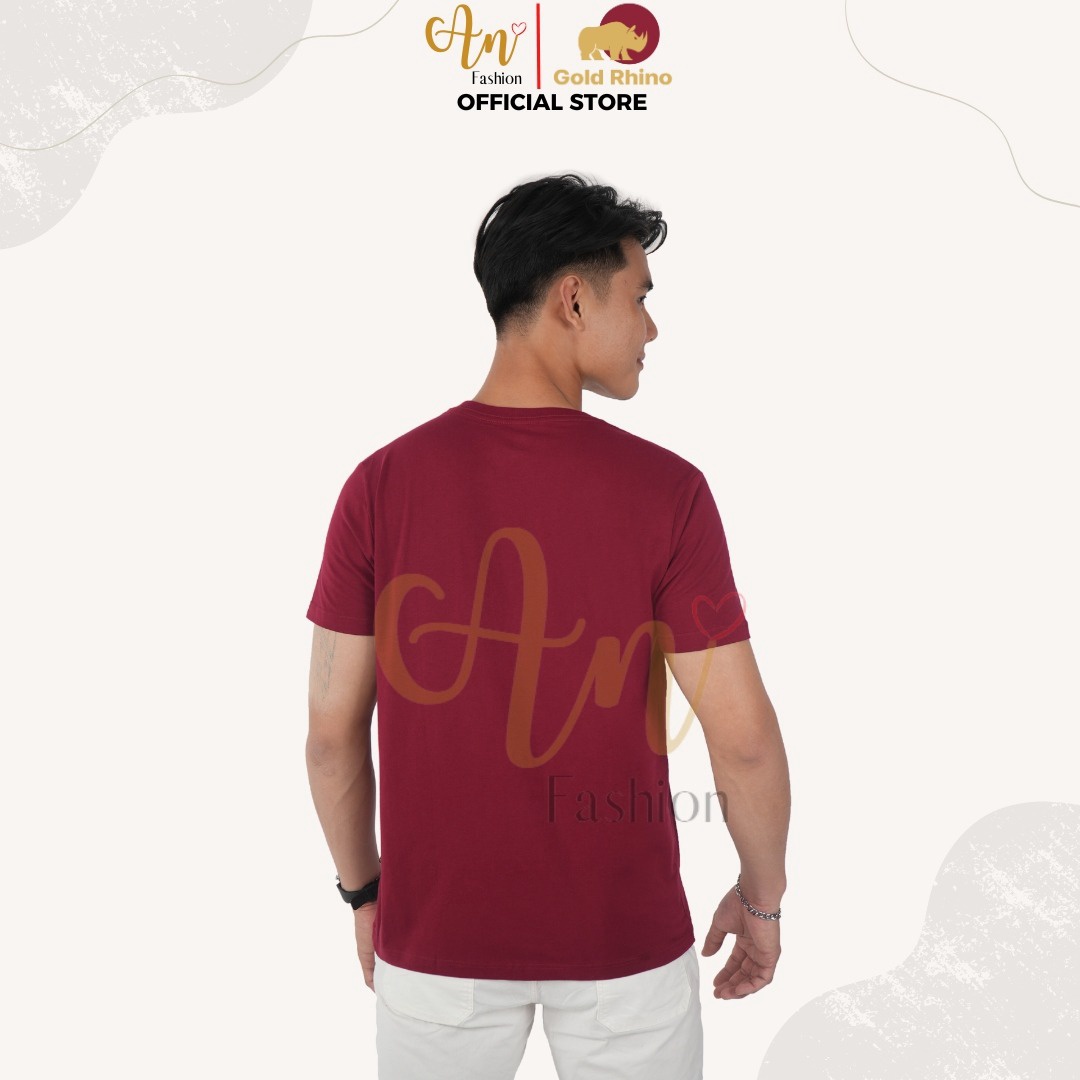 Alternative view of Áo Thun Nam Cổ Tròn Màu Đô Jp 100% Cotton Cao Cấp - Gold Rhino