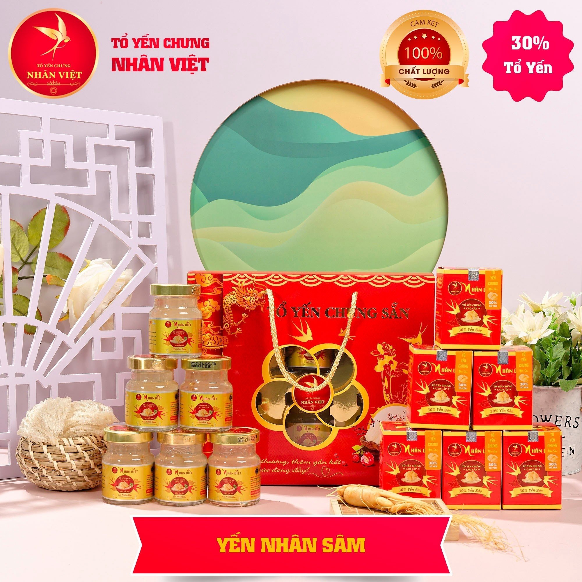 Lốc 6 Hũ Yến Sào 30% Yến Chưng Nhân Sâm Nhân Việt Hũ 70ml - Nhân Việt