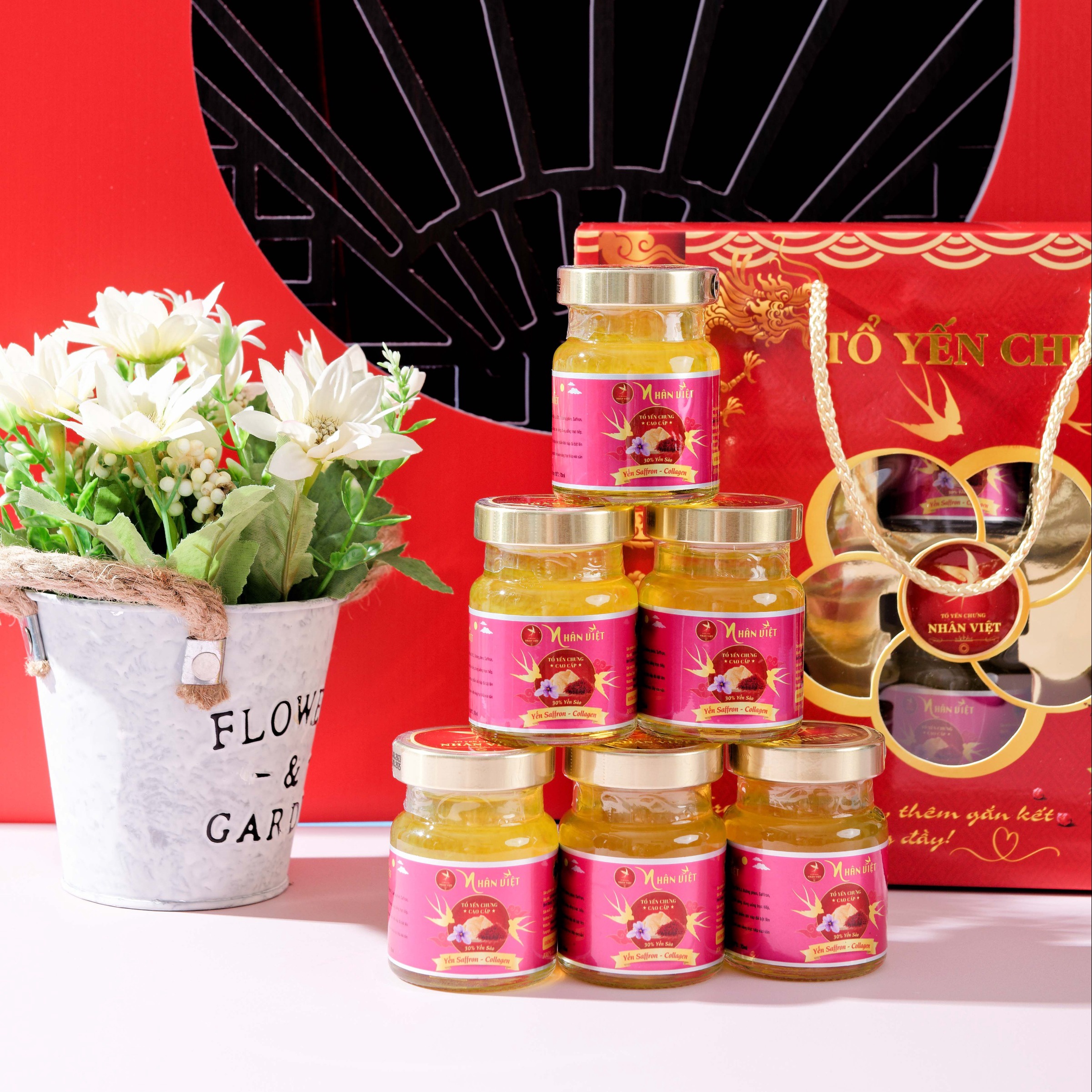 Alternative view of Lốc 6 Hũ Yến Sào 30% Yến Chưng Saffron Collagen Nhân Việt Hũ 70ml - Nhân Việt