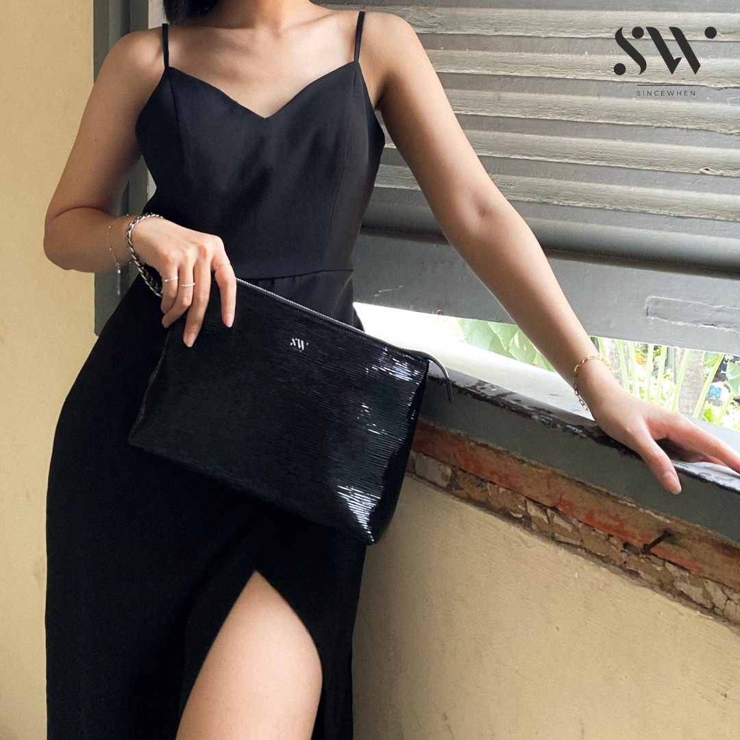 Alternative view of Túi Cầm Tay Rik Họa Tiết Xước Bóng - Đen (daily Classic Pouch) - Sincewhen
