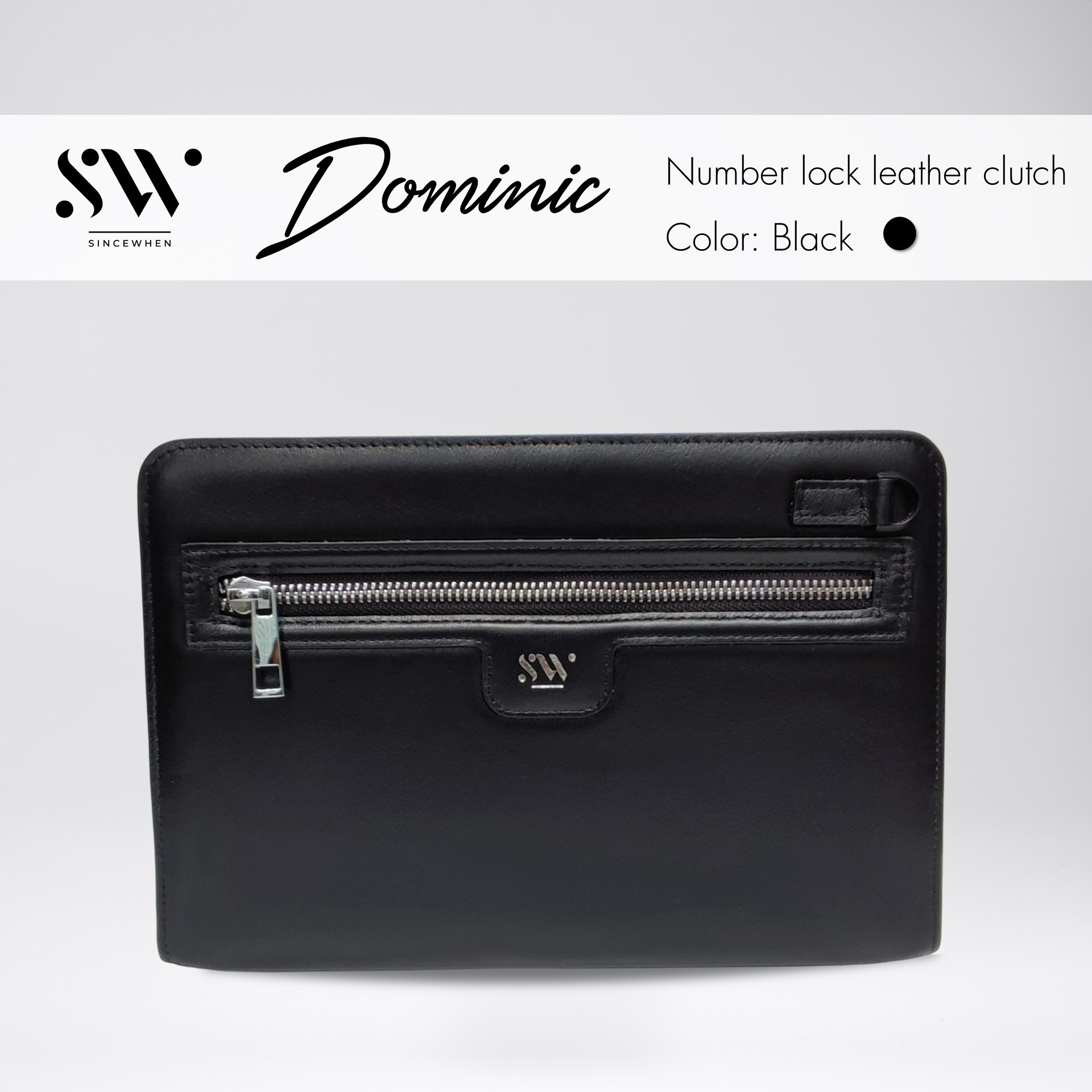 Alternative view of Clutch Da Thật Dominic Khóa Số Hiện Đại (number Lock Leather Clutch) - Sincewhen