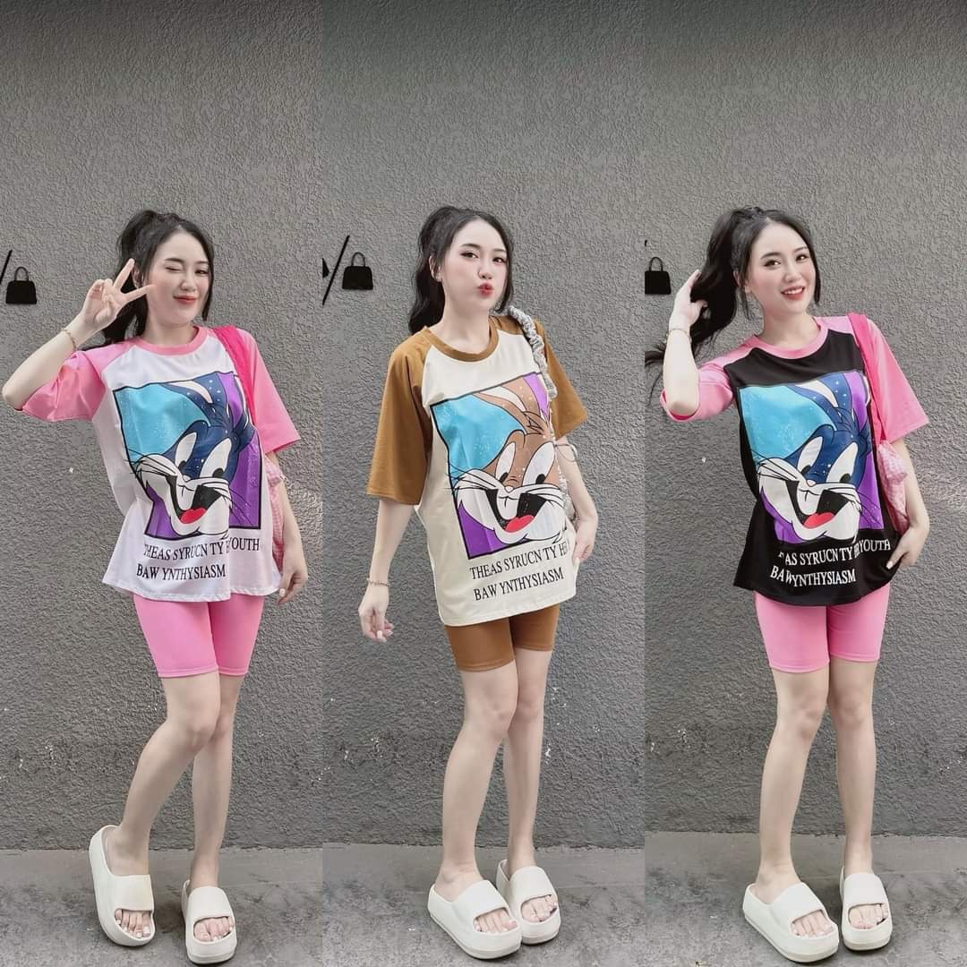 Set Đồ Bộ Chất Thun Nhật Free Size Dưới 60kg Hình Thỏ Theas - Shop Mẹ Bống