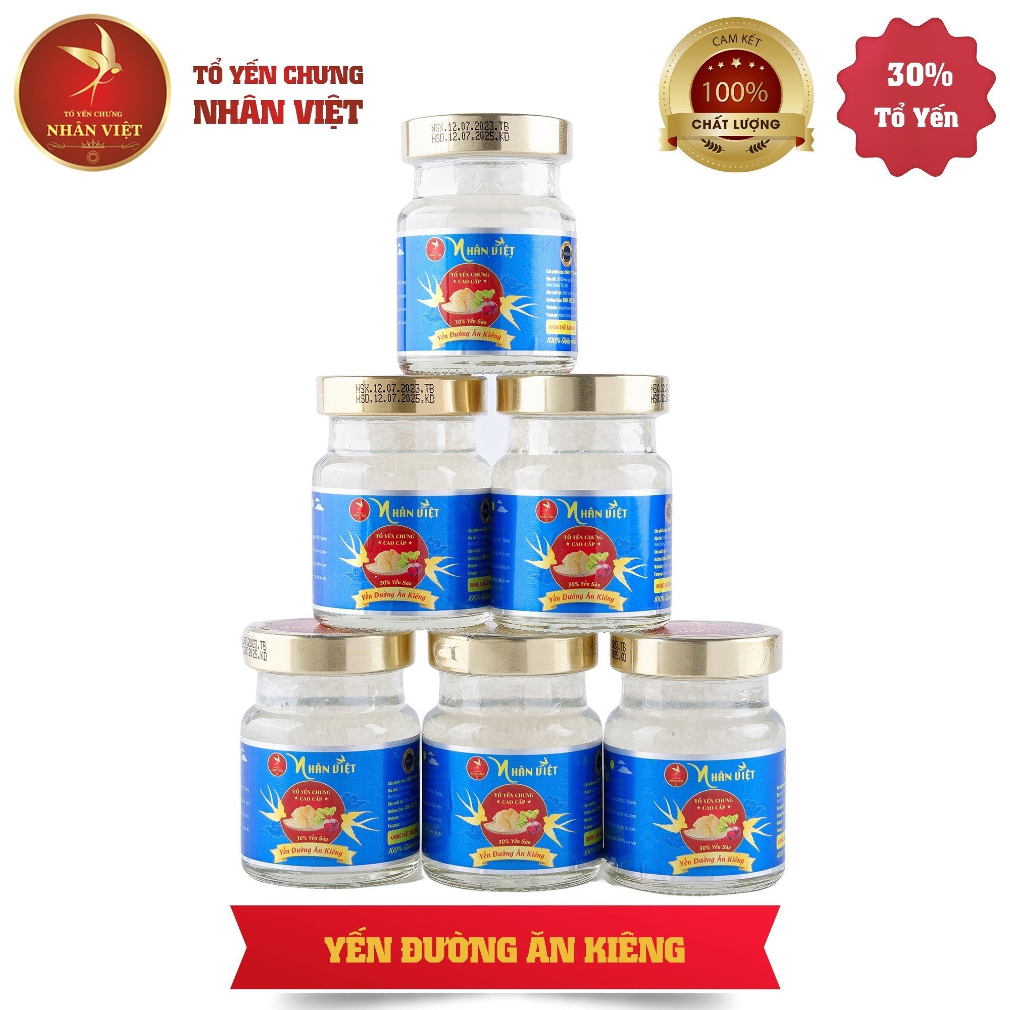[10 Hũ Tặng 1] Yến Sào 30% Yến Chưng Đường Kiêng Nhân Việt Hũ 70ml Mua 10 Tặng Thêm 1- Nhân Việt