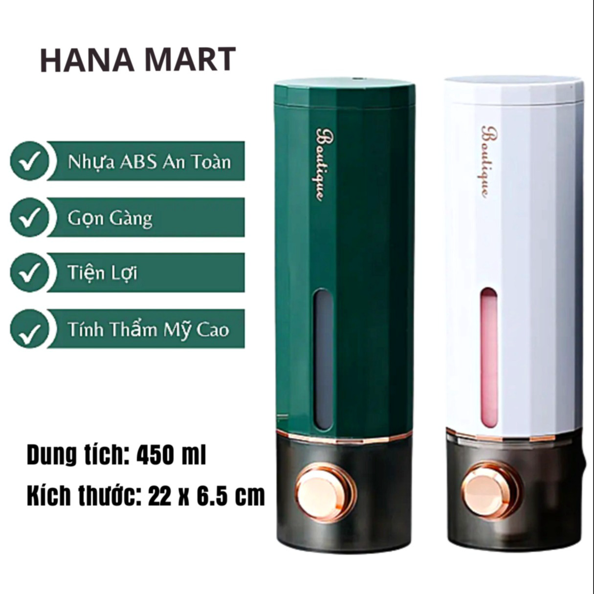 Hộp Nhấn Nhả Đựng Sữa Tắm, Dầu Gội Treo Tường Nhà Tắm 450ml Treo Tường - Shop Mẹ Bống