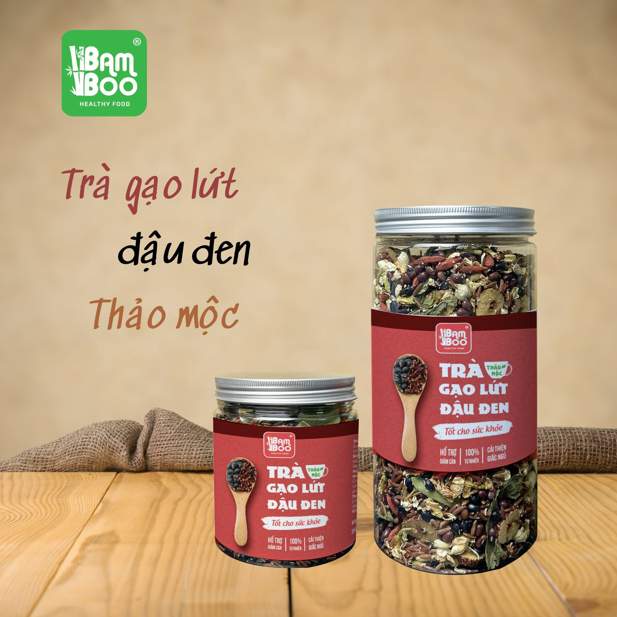 Alternative view of Trà Gạo Lứt Đậu Đen Vị Thảo Mộc - Detoko