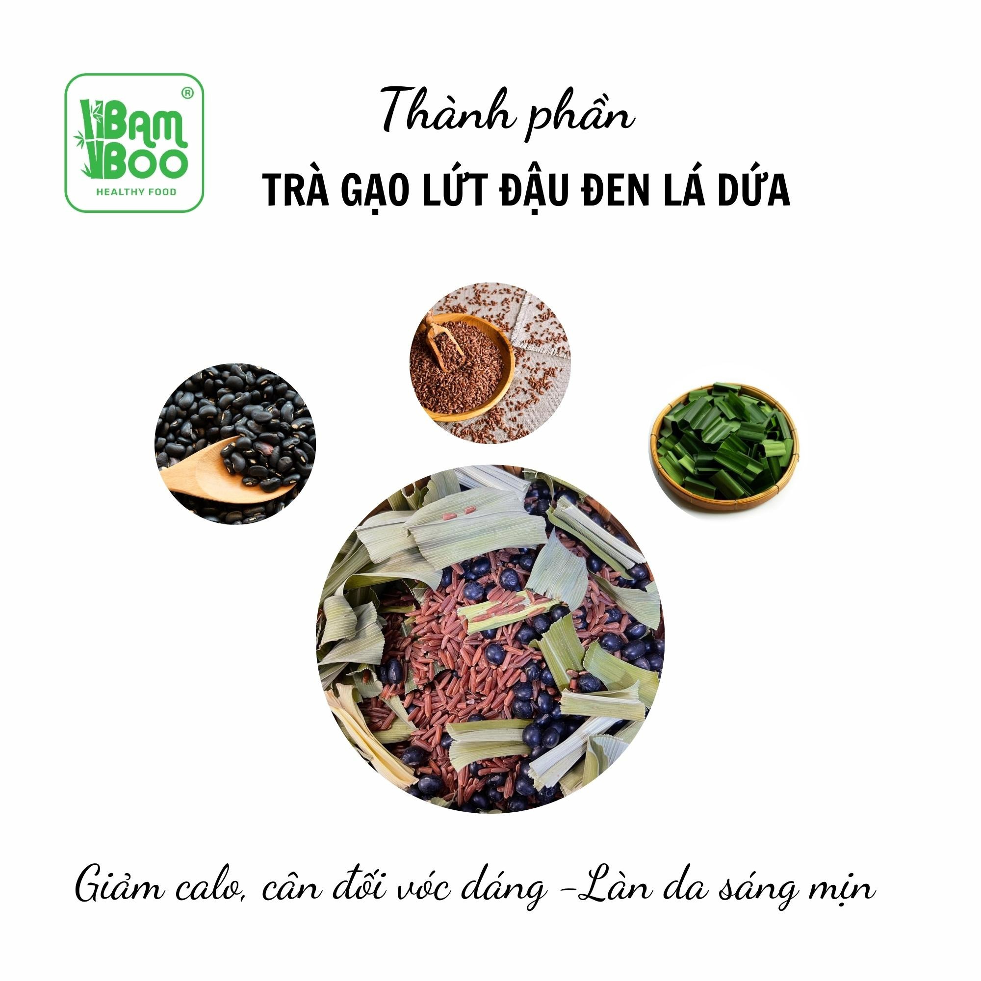 Alternative view of Trà Gạo Lứt Đậu Đen Lá Dứa Hoa Nhài Phiên Bản Cao Cấp - Detoko