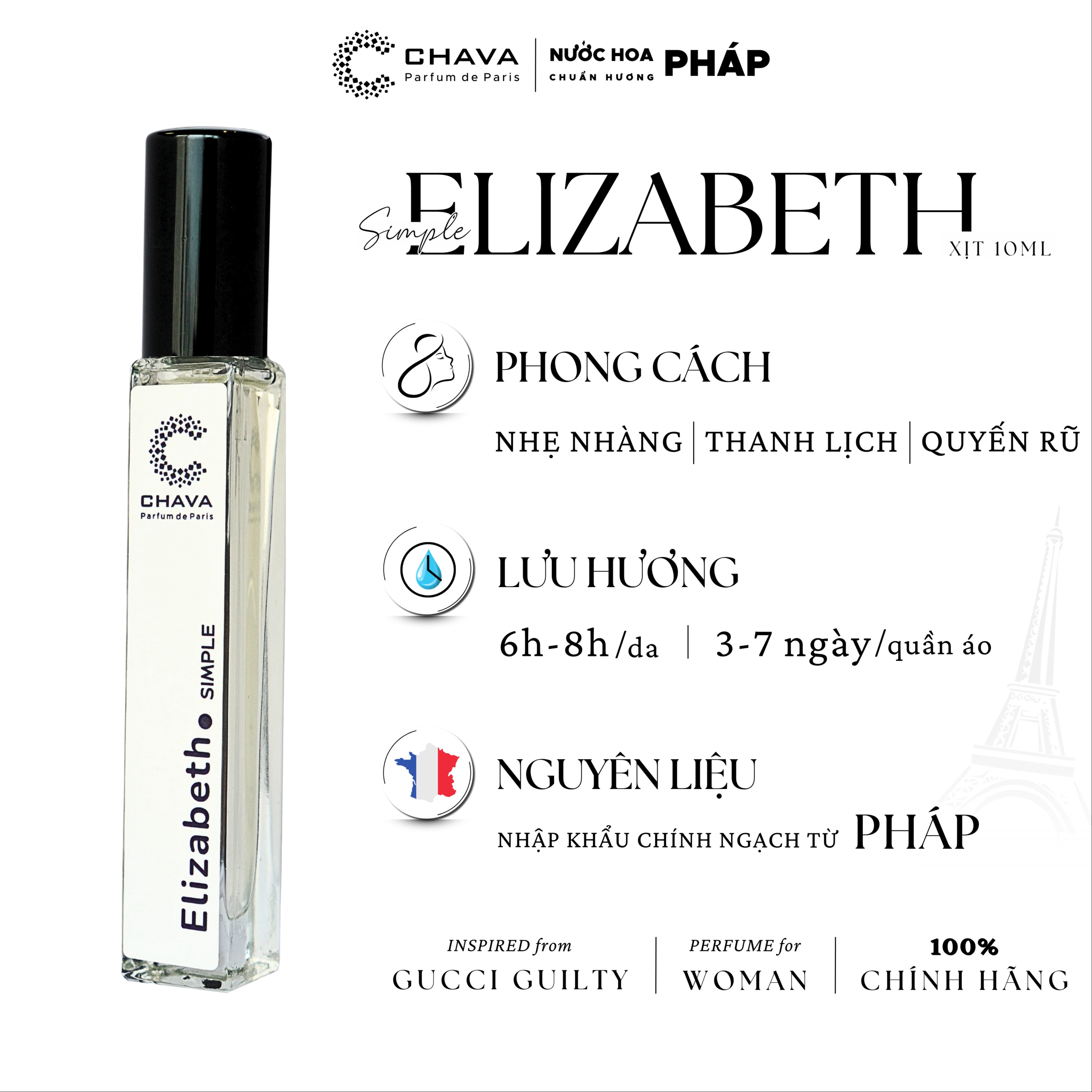 Alternative view of [combo Quà Tặng] 2 Son Kem Lì Rosy Luxury + 1 Nước Hoa Simple 10ml - Chava