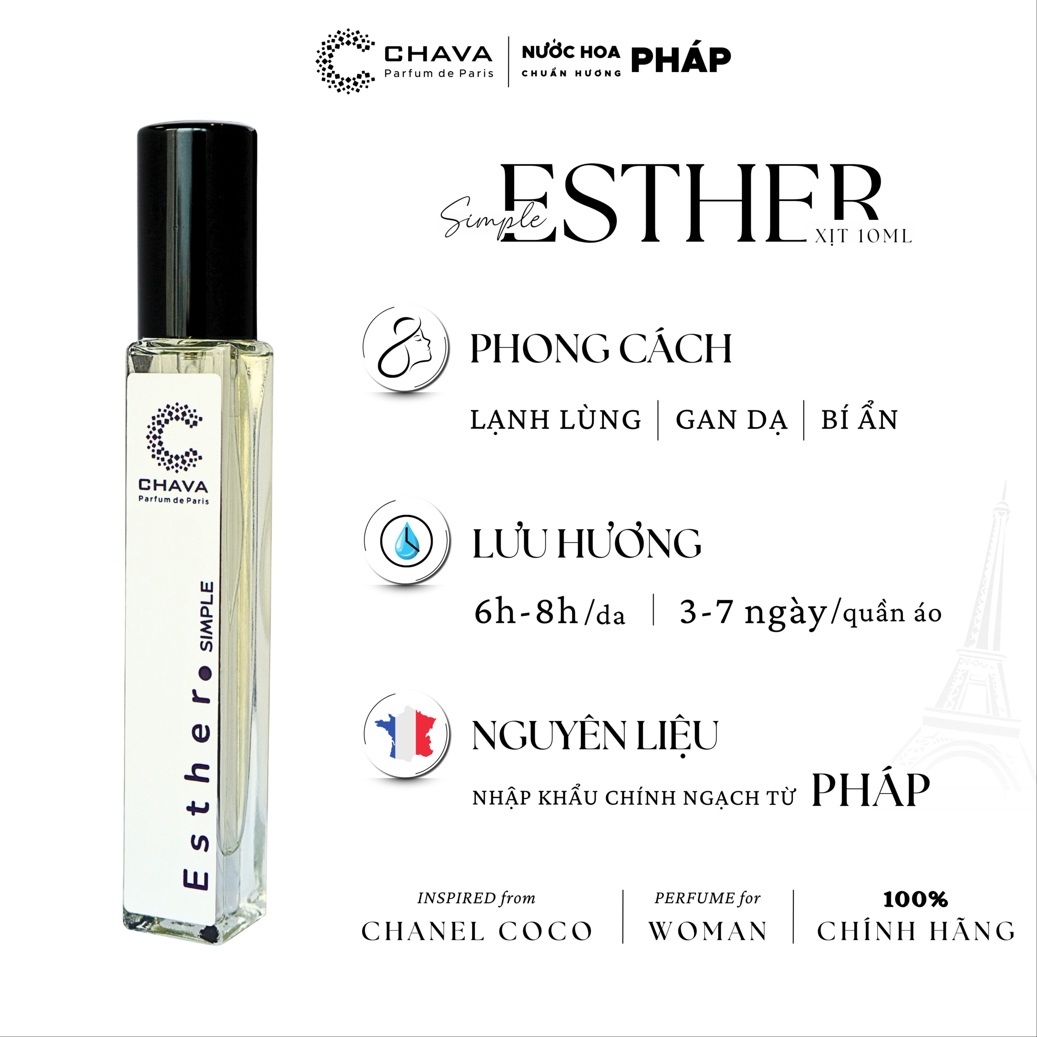 Alternative view of [combo Quà Tặng] 1 Son Kem Lì Rosy Luxury + 2 Nước Hoa Simple 10ml - Chava