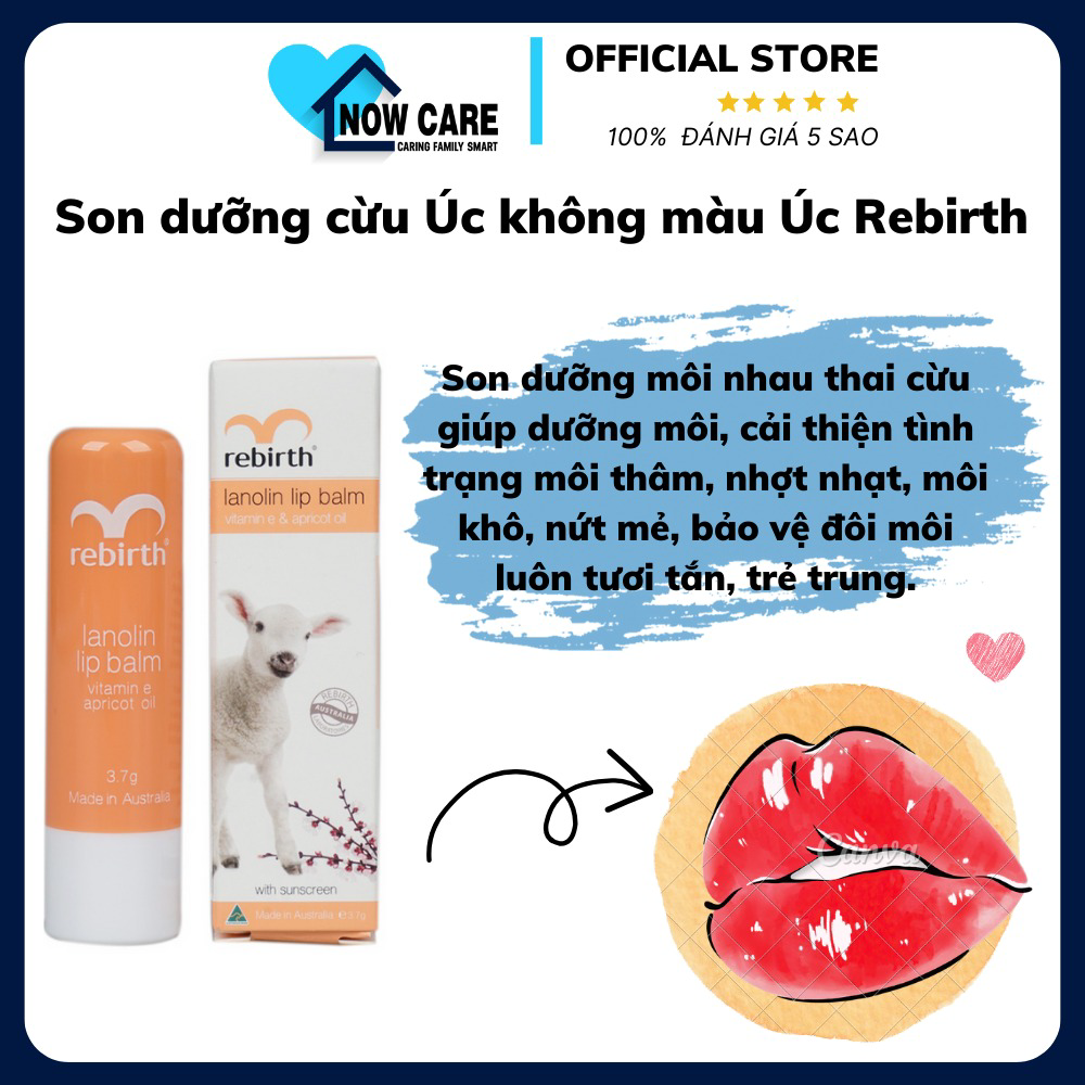 Son Dưỡng Cừu Úc Không Màu Pháp - Rebirth