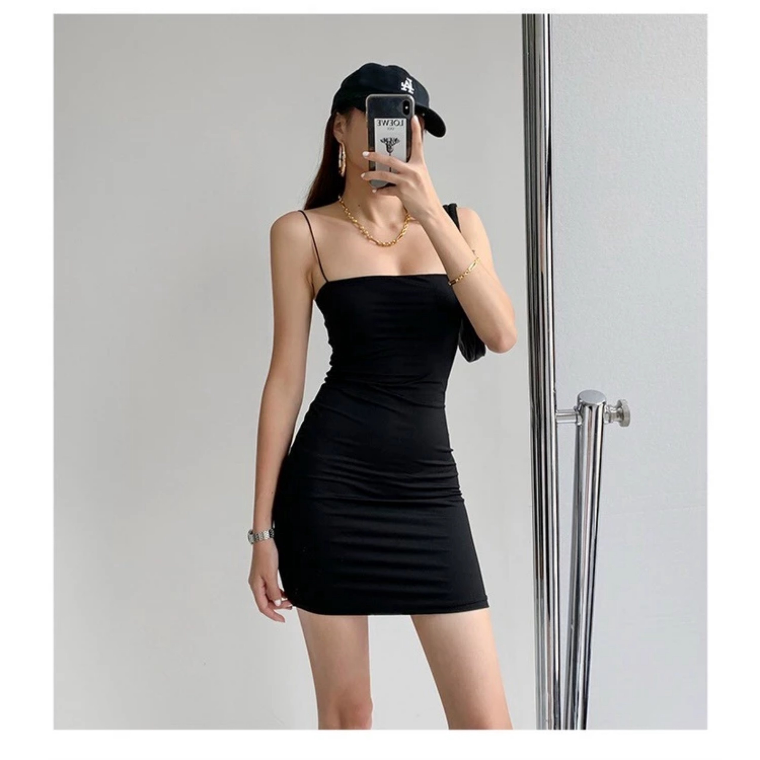 Alternative view of Váy Body Nữ 2 Dây Màu Đen