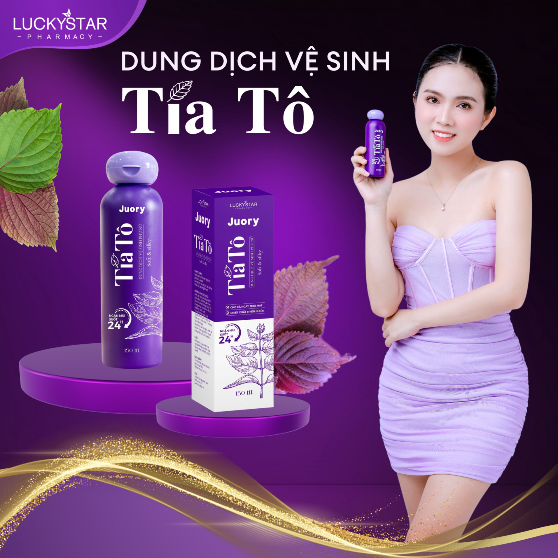 Dung Dịch Vệ Sinh Phụ Nữ Tía Tô Juory 150ml - Lucky Star