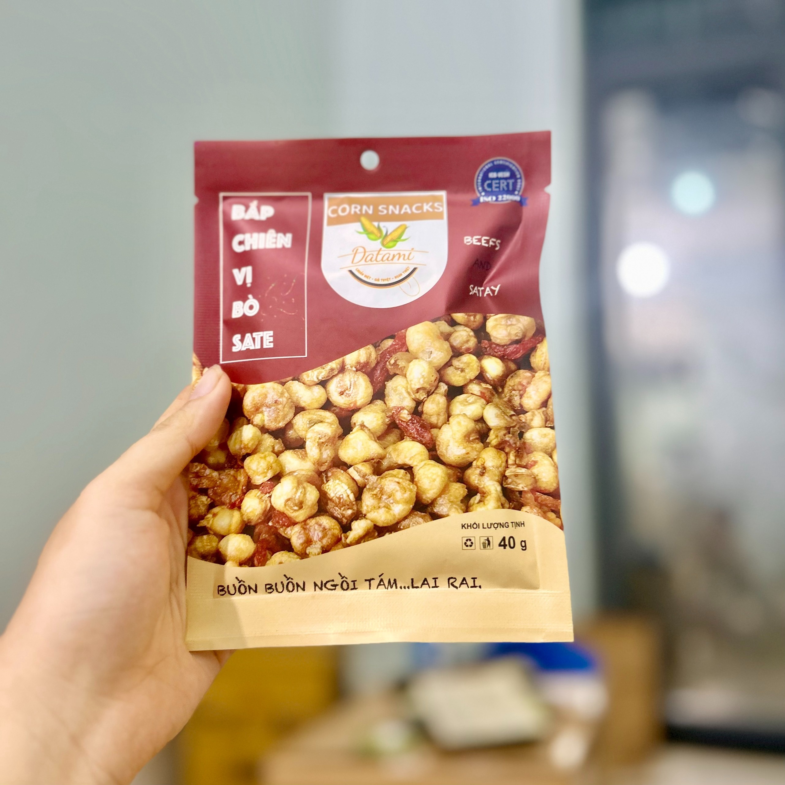 Alternative view of [gói] Bắp Chiên Vị Khô Bò Sa Tế 40g - Datami