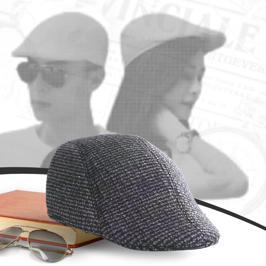 Nón Beret Caps Nam Nữ, Mũ Nồi Phẳng Phong Cách Retro Anh Quốc - Jerry