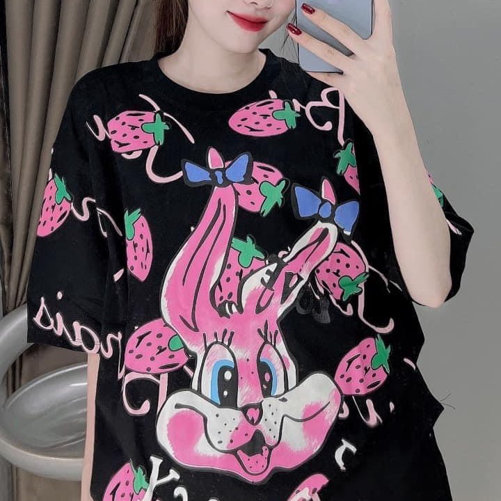 Alternative view of Set Bộ Đồ Nữ In Nổi Bé Thỏ Siêu Cute Dáng Form Rộng Chất Liệu Vải Thun Co Giãn Tốt Hàng Đẹp Lắm Nha Hot Trend-htm Fashion