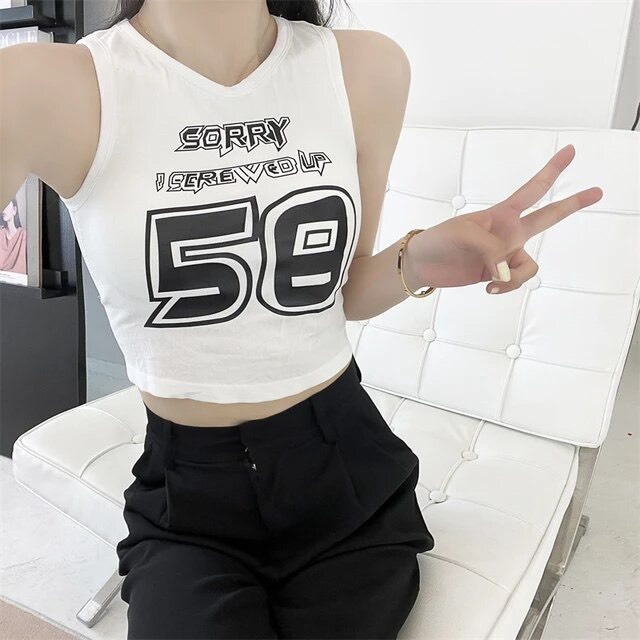Áo Thun Nữ Croptop Ba Lỗ Sorry Cổ Tròn Ôm Body Sa322 - Sam Store