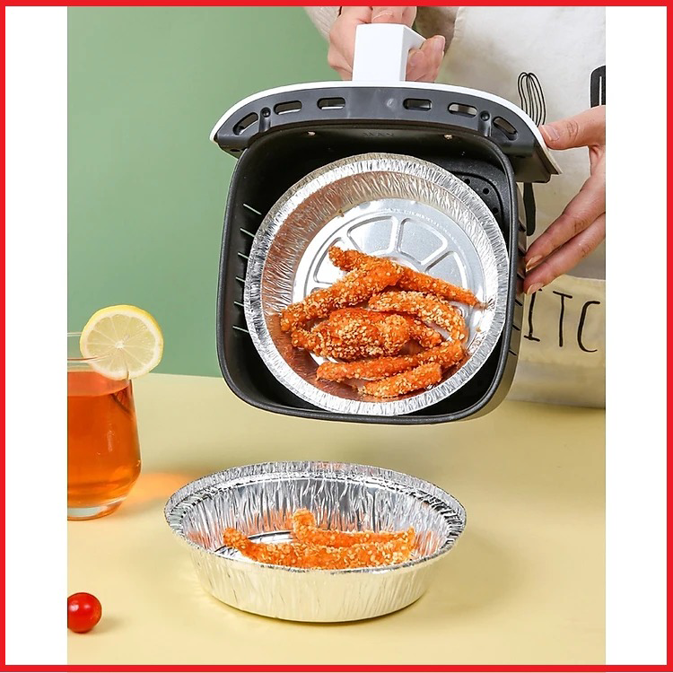 Set 10, 20, 50 Khay Giấy Bạc Lót Nồi Chiên Không Dầu 22cm Ctb477 - Bechip