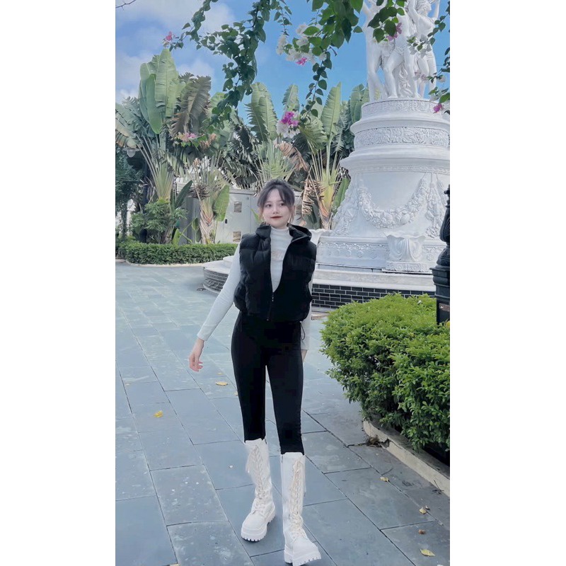 Alternative view of Áo Gile Nữ Mũ Croptop Nhung Ct2