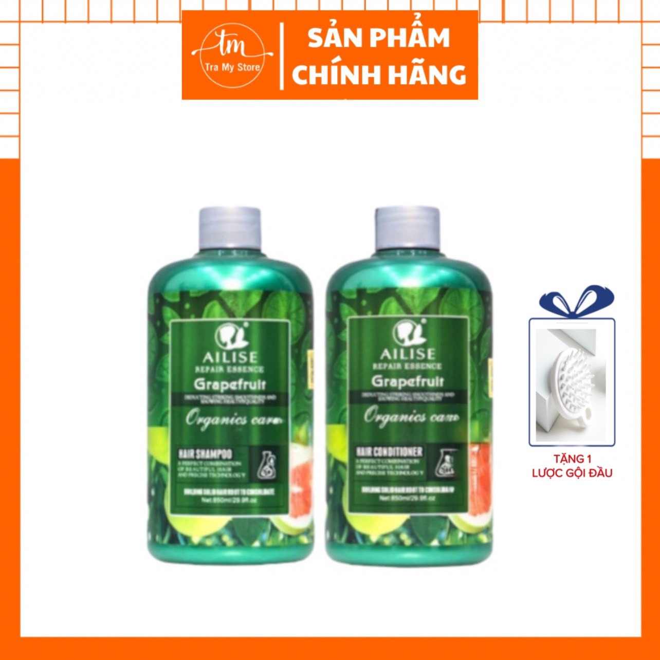 Dầu Gội Xả Phục Hồi Chống Rụng, Kích Mọc Tóc Tinh Chất Bưởi Ailise Grapefruit 850ml
