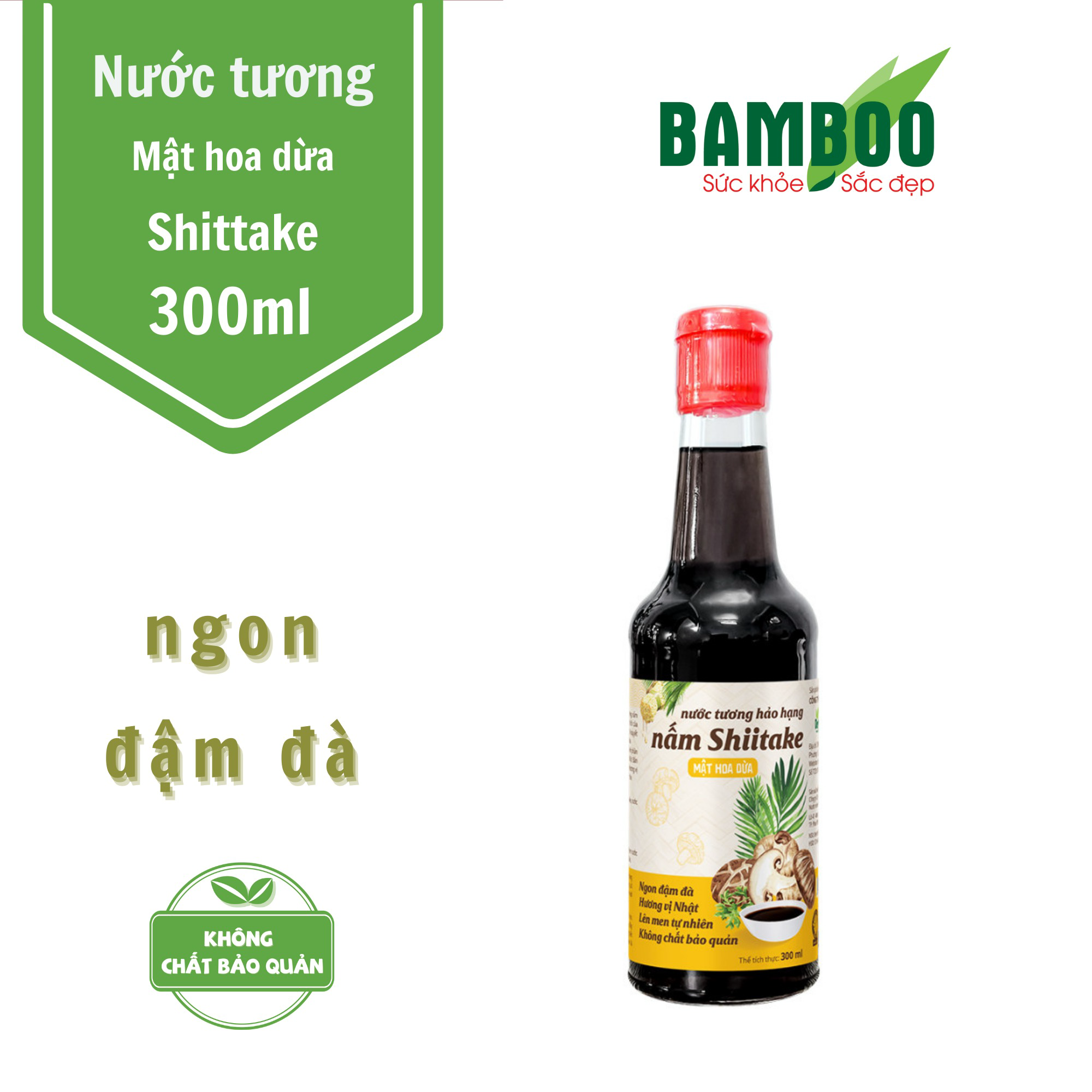 Alternative view of Nước Tương Nấm Shiitake Mật Hoa Dừa Hảo Hạn 300ml - Detoko