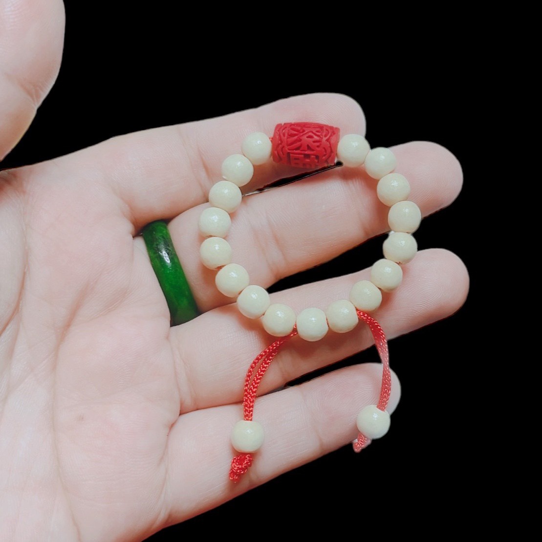 Alternative view of Vòng Tay Dâu Tằm Phối Lu Thống Chu Sa Cho Bé - Thắng Giang